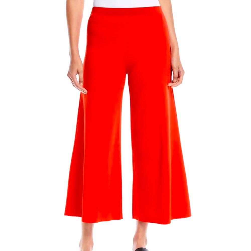 Theory Henriet Trousers Pants Wide Legs Pull-on Knit Culottes 
Size S Poppy Red